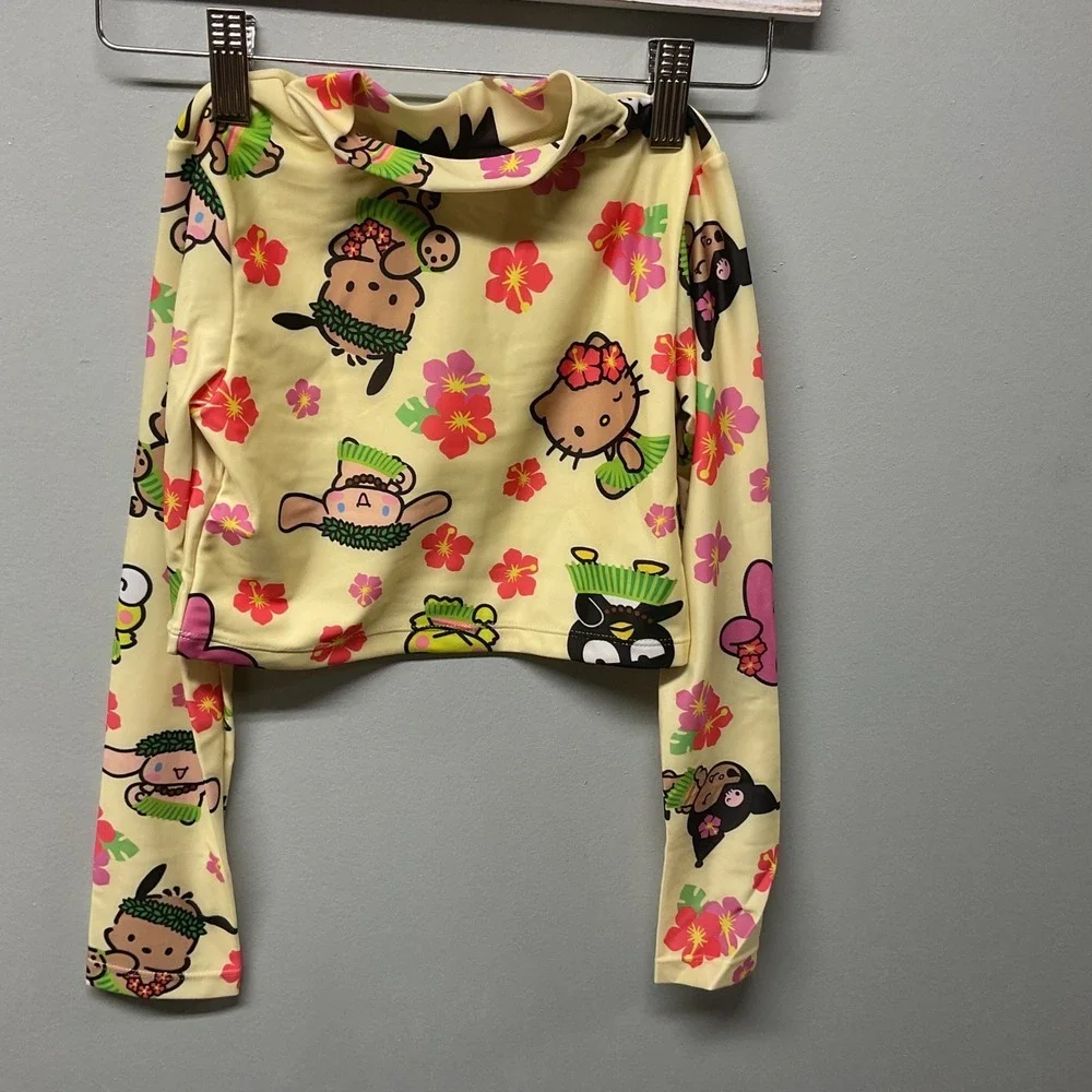 Hello Kitty and Friends‎ Long Sleeve Rash Guard Swim Top UPF 50+ Size M 7-8
